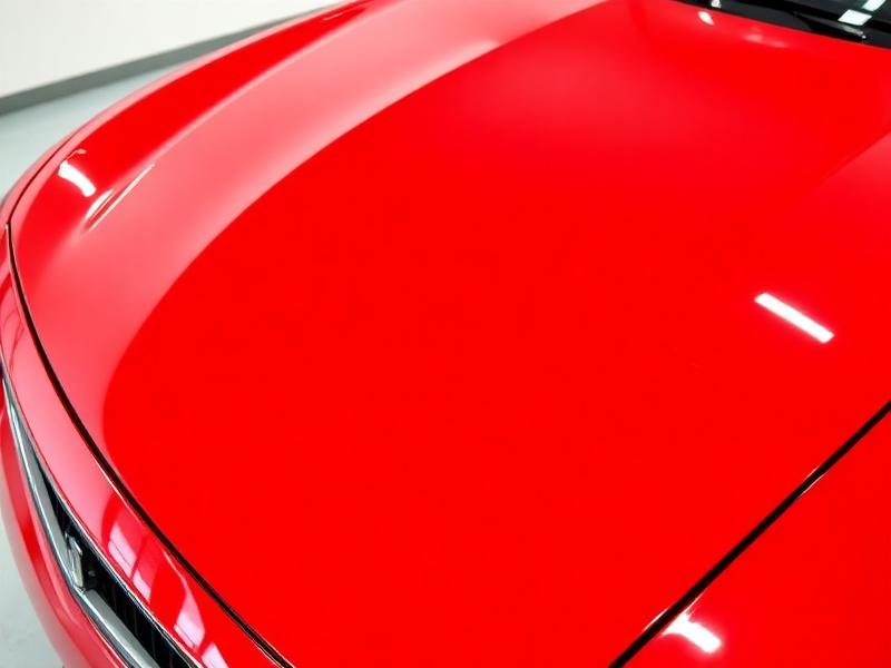 Red car with restored vibrant glossy paint after 3-step paint correction Scottsdale AZ